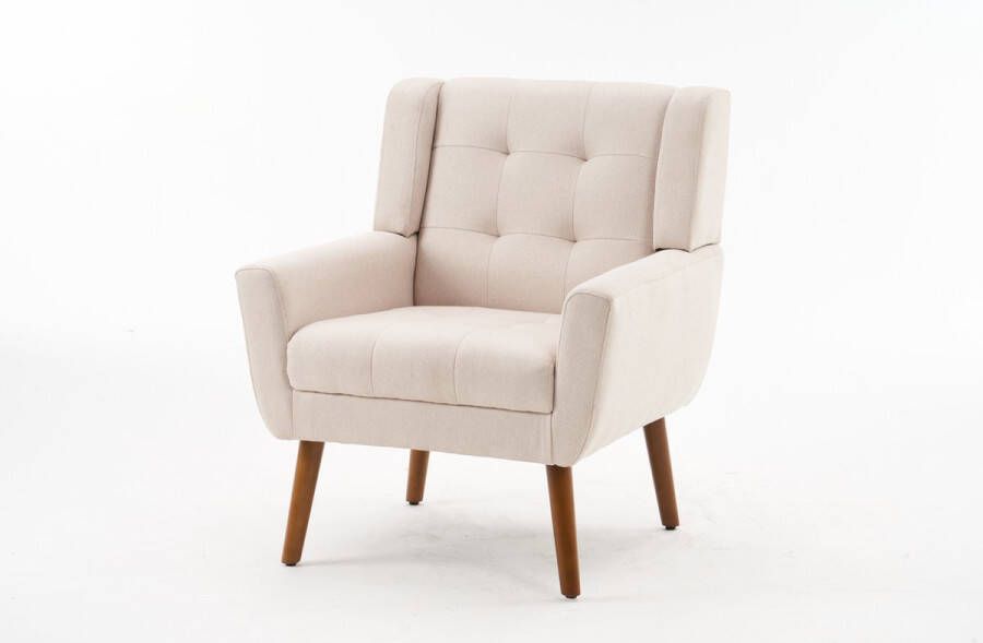 Merax Moderne Fauteuil Gestoffeerde Stoel Beige