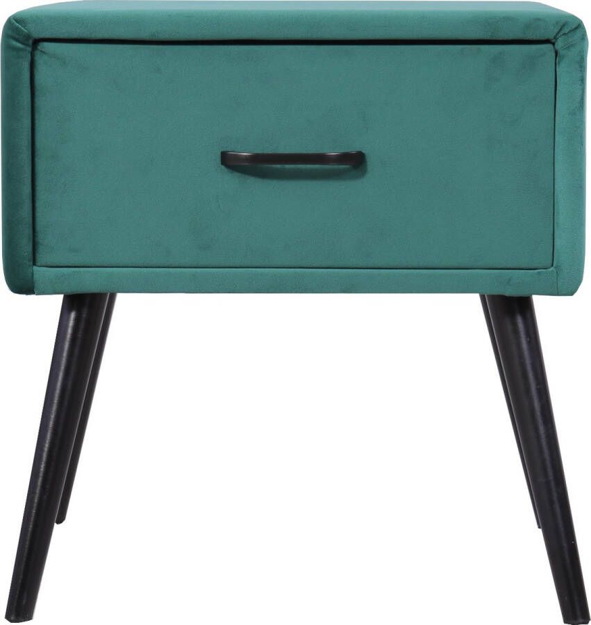 Merax Nachtkastje Fluweel Gestoffeerd Nachtkastjes met Lade Groen