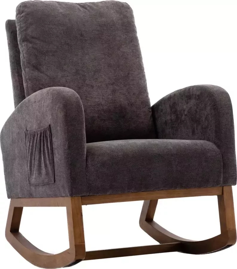 Merax Schommelstoel voor Volwassenen Comfortabele Woonkamer Stoel Donkergrijs