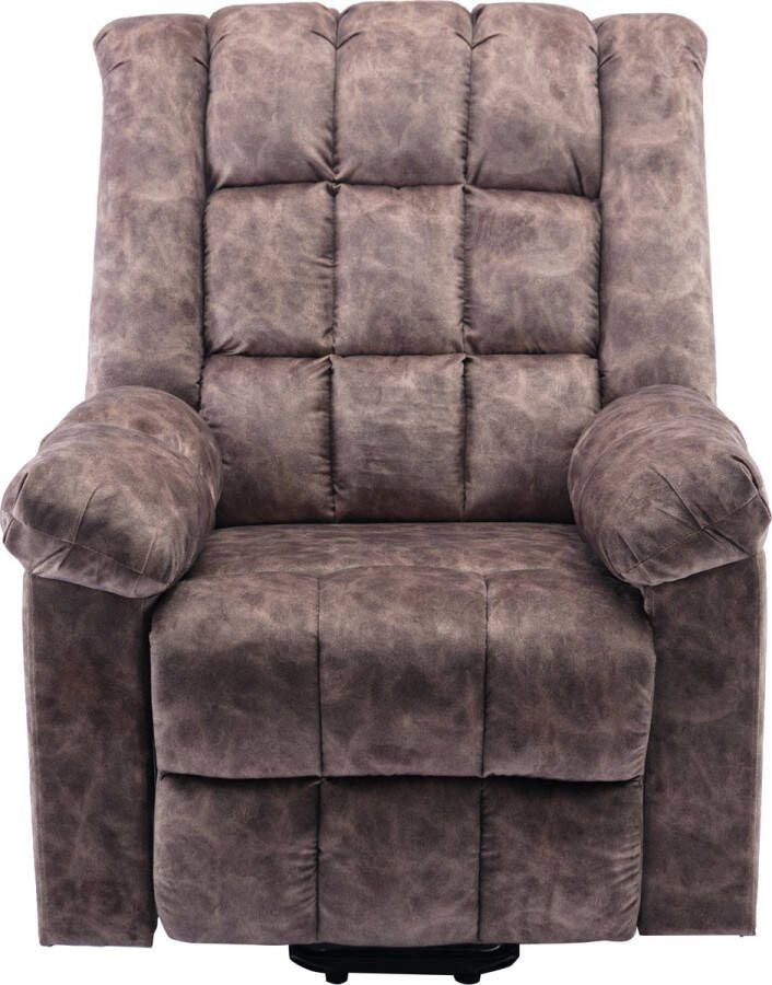 Merax Sta Op Stoel met Elektrisch Massage Functie Verstelbaar Relaxfauteuil met Verwarming Bruin