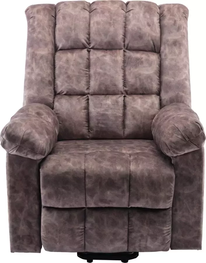 Merax Sta Op Stoel met Elektrisch Massage Functie Verstelbaar Relaxfauteuil met Verwarming Bruin