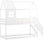 Merax Stapelbed 90 x 200 cm Huisbed Hoogslaper met Trap Bed voor Kinderen Wit - Thumbnail 2