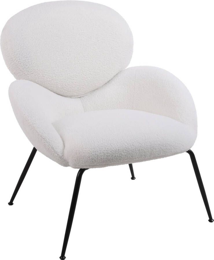 Merax Teddy Velvet Stoel Set van 2 Zacht Gestoffeerde Fauteuil met Armleuningen en Metalen Poten Moderne Vrijetijdsstoel voor Woonkamer of Slaapkamer Make-up Stoelen Wit