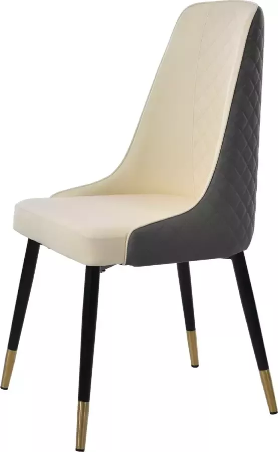 Merax Velvet Eetkamerstoel Set van 2 Eetkamerstoelen Kuip Stoel Fauteuil Grijs Beige