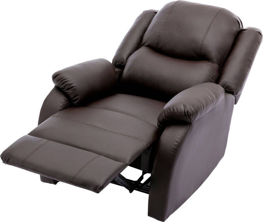 Merax Verstelbaar Relaxfauteuil Relax Stoel Leder Leer Relaxstoel Bruin