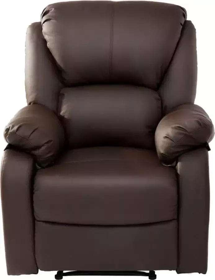 Merax Verstelbaar Relaxfauteuil Relax Stoel Leder Leer Relaxstoel Bruin