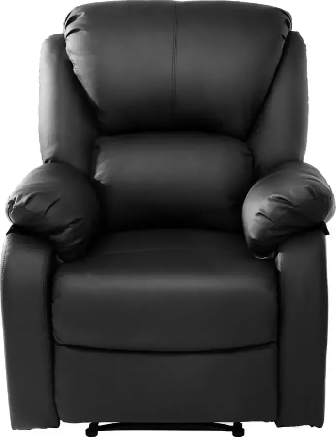 Merax Verstelbaar Relaxfauteuil Relax Stoel Leder Leer Relaxstoel Zwart