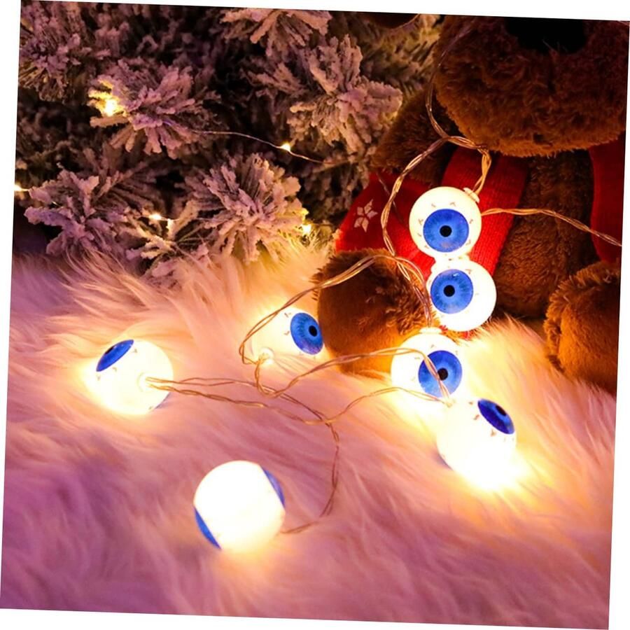 Merdoo Halloween Lantaarns Decoratie- Halloween met Licht Decoratie Buiten Accesoires – Waterdicht Lampjes Instelbaar Lichtjes Verlichte Oogballen Lamp 3M 20 LED Sets