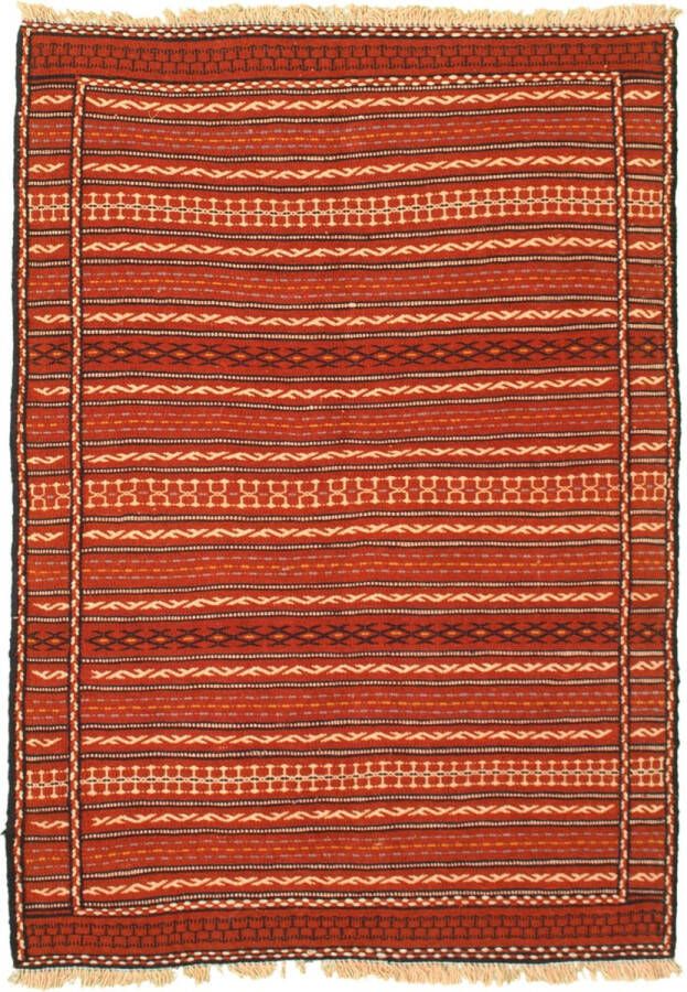 Meridianus Ottoman Kashkoli Turkije Bruin Wandtapijt Kelim Vloerkleed Handgemaakt