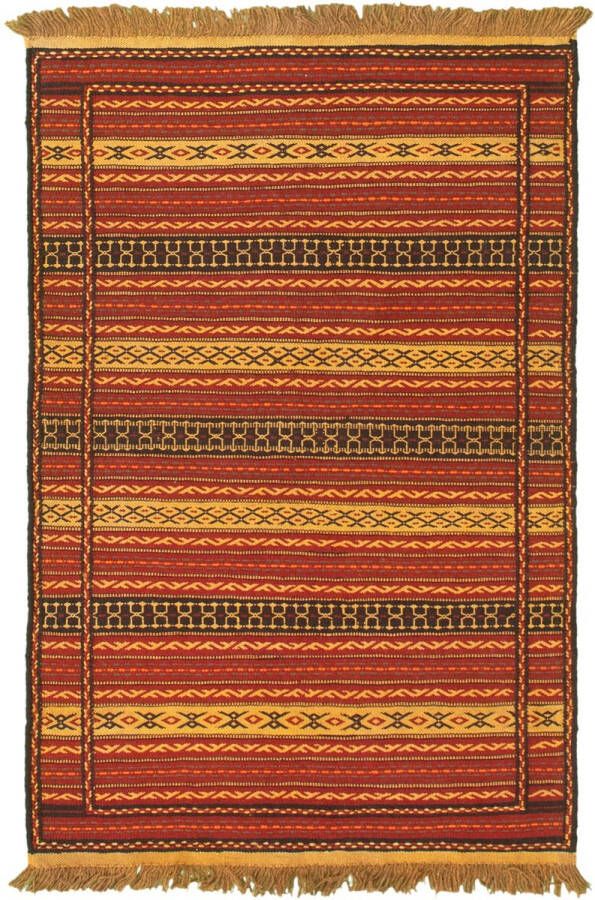 Meridianus Ottoman Kashkoli Turkije Rood Wandtapijt Kelim Vloerkleed Handgemaakt