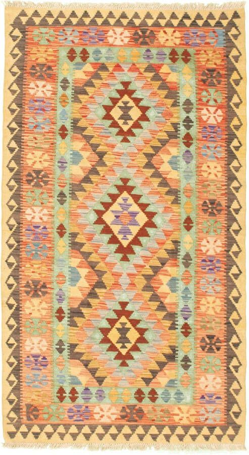 Meridianus Sivas Turkije Bruin Kelim Vloerkleed Handgemaakt