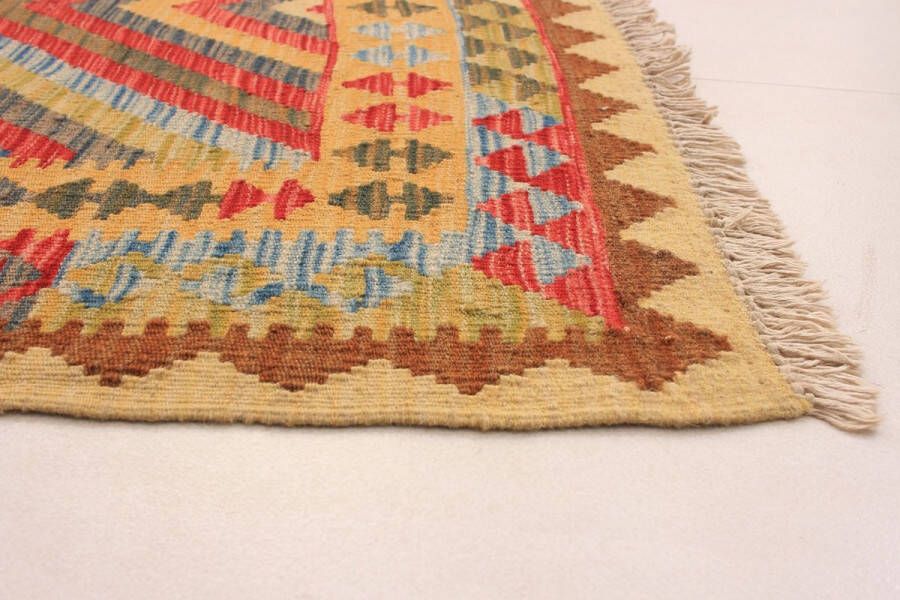 Meridianus Sivas Turkije Rood Kelim Vloerkleed Handgemaakt