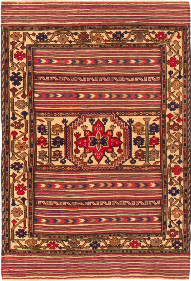 Meridianus Tajik Caucasian Afghanistan Bruin Tapijt Handgemaakt