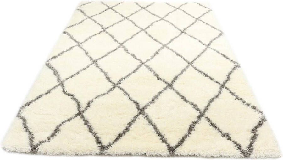 Merinos Floki Moroccan Berber Shaggy Crème-Grijs-200 x 200 cm