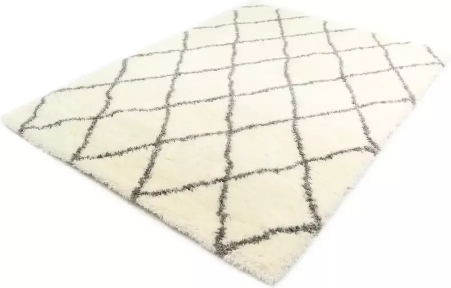 Merinos Floki Moroccan Berber Shaggy Crème-Grijs-200 x 200 cm