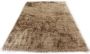Karpet24 Glossy Zacht modern hoogpolig tapijt 160x230 cm zacht glanseffect lurex polyester poolhoogte 70 mm effen beige - Thumbnail 1