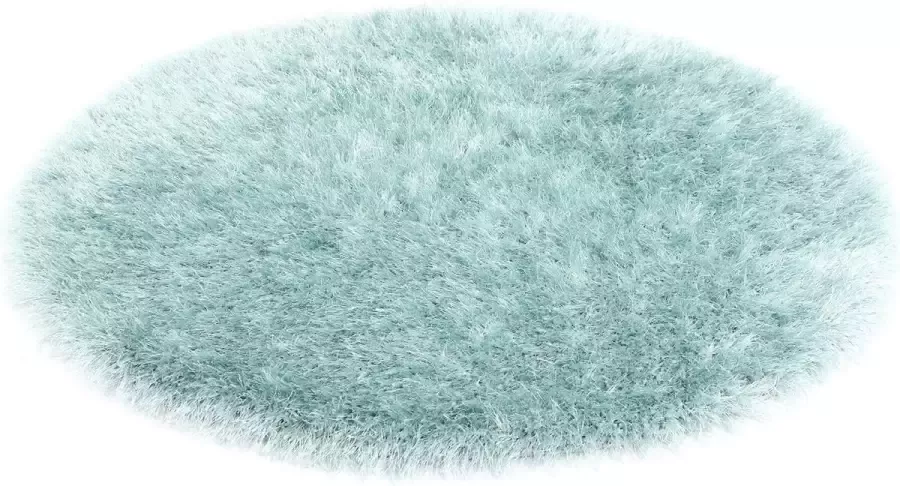 Merinos Hoogpolig Glanzende Vloerkleed Blauw-Ø 120 cm