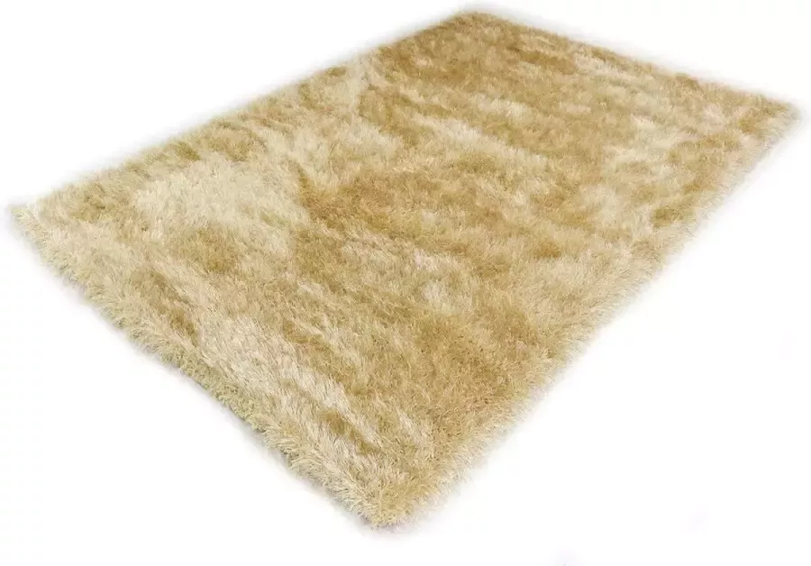 Merinos Hoogpolig Vloerkleed Goudkleur Met Glittergaren-160 x 230 cm