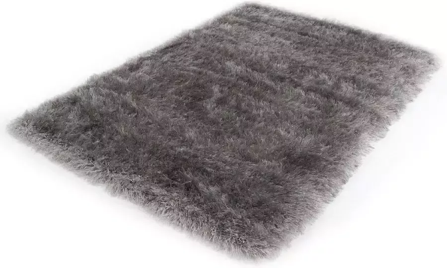 Merinos Hoogpolig Vloerkleed Met Glittergaren Grijs-160 x 230 cm - Foto 2