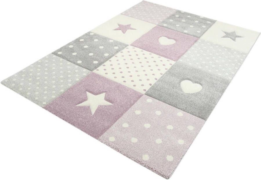 Merinos Kindervloerkleed Pastel Kids 20339-250 Lila-120 x 170 cm