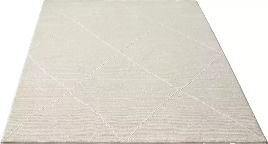 Merinos Laagpolig Gerecycled vloerkleed Cream-120 x 170 cm