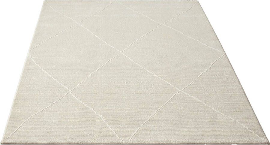 Merinos Laagpolig Gerecycled vloerkleed Cream-160 x 230 cm