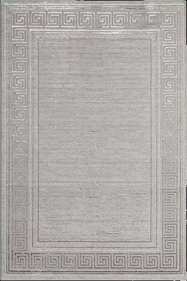 Merinos Laagpolig lijstmotief Vloerkleed Grijs-120 x 170 cm