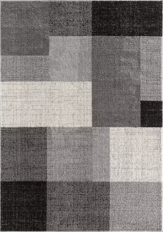 Karpet24 Vloerkleed Thales -120 x 160 cm modern laagpolig voor woonkamer slaapkamer contour geometrische patronen geruit grijs - Foto 1