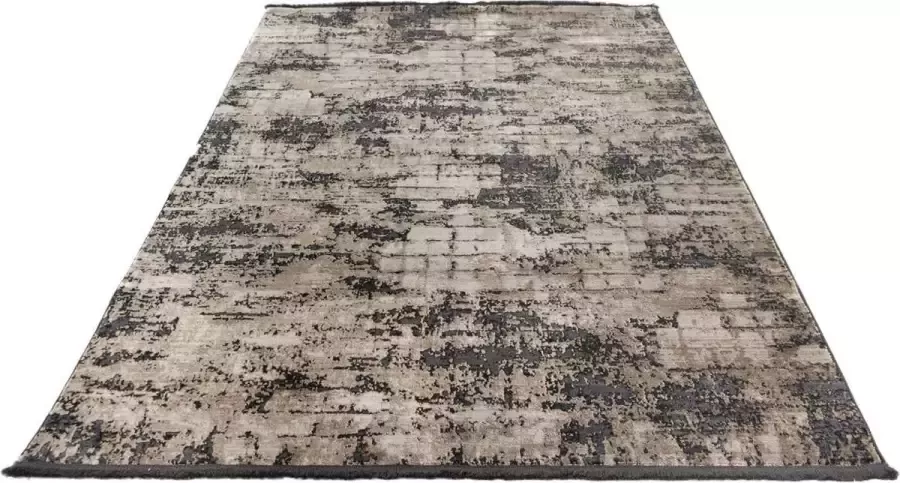 Merinos Laagpolig Vloerkleed Brooklyn Vintage Zwart-Beige-120 x 170 cm