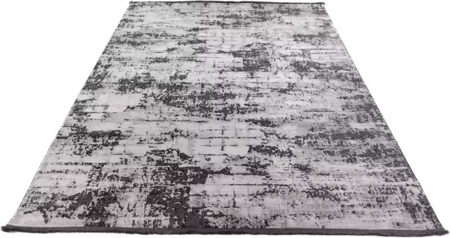 Merinos Laagpolig Vloerkleed Brooklyn Vintage Zwart-Grijs-160 x 230 cm