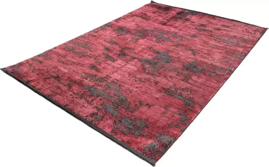 Merinos Laagpolig Vloerkleed Brooklyn Vintage Zwart-Rood-120 x 170 cm