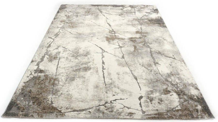 Merinos Marmer Design Vloerkleed Ibiza 607-95 Earth Grijs-Beige-120 x 170 cm