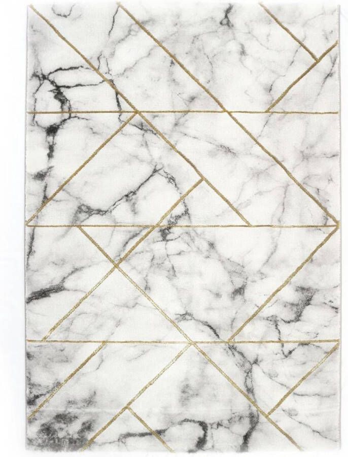Merinos Marmer Look Vloerkleed Vintage Craft 23299-296 Grijs-Goud-200 x 290 cm