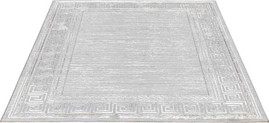 Merinos Karpet24 Creation Stijlvol Vloerkleed in Grijs met Luxe Goud-Zilveren Details-80 x 300 cm