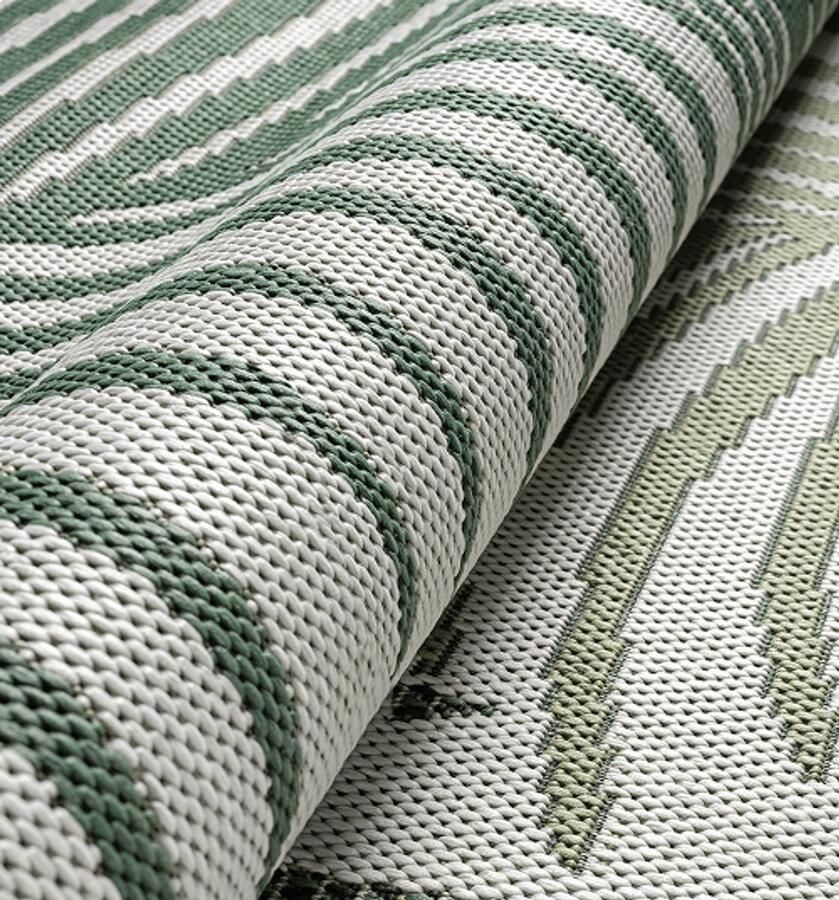 Merinos Karpet24 Machka Stijlvol Binnen & Buiten Vloerkleed met Tropisch Bladmotief in Groen-120 x 170 cm