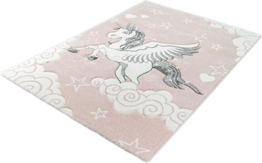 Merinos Kindervloerkleed Eenhoorn Pastel Roze -120 x 170 cm