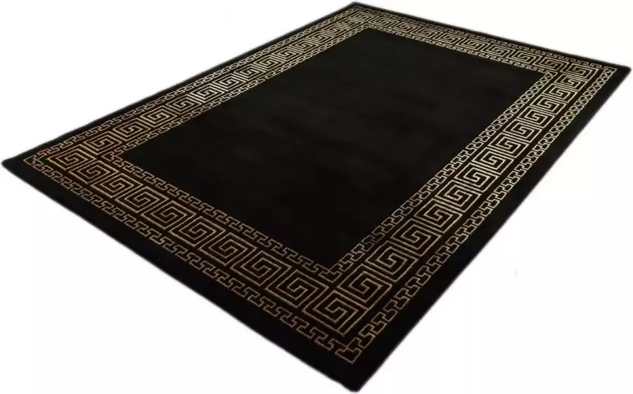 Merinos Neoklassieke Vloerkleed Craft Deluxe 23401-975 Zwart-Goud-160 x 230 cm