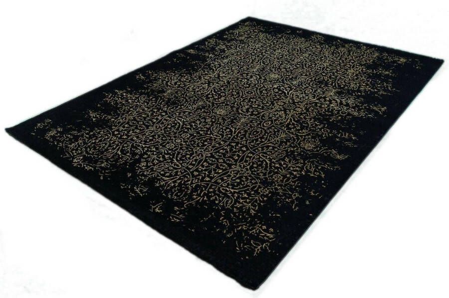 Merinos Neoklassieke Vloerkleed Craft Deluxe 23448-975 Zwart-Goud-120 x 170 cm