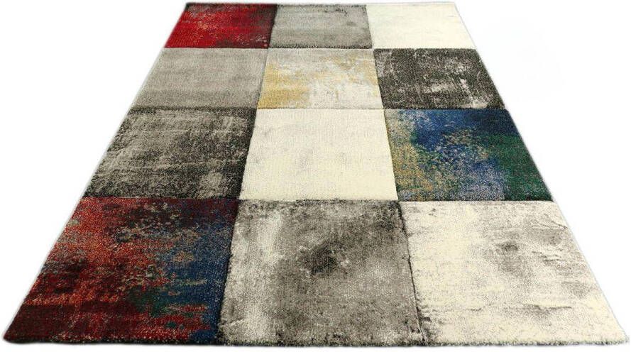 Merinos Vintage Vloerkleed Blokjes Design Diamond Deluxe Multikleur-120 x 170 cm - Foto 2