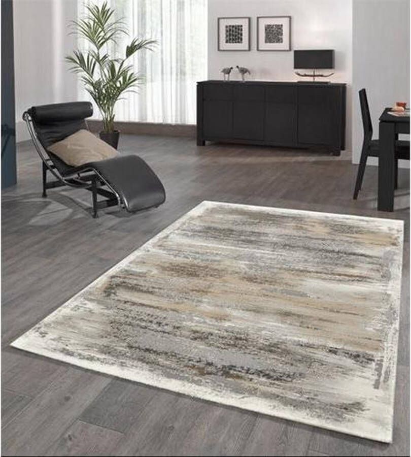 Merinos Vintage Vloerkleed Marmer Look Craft 23271 276 Grijs-Beige-160 x 230 cm