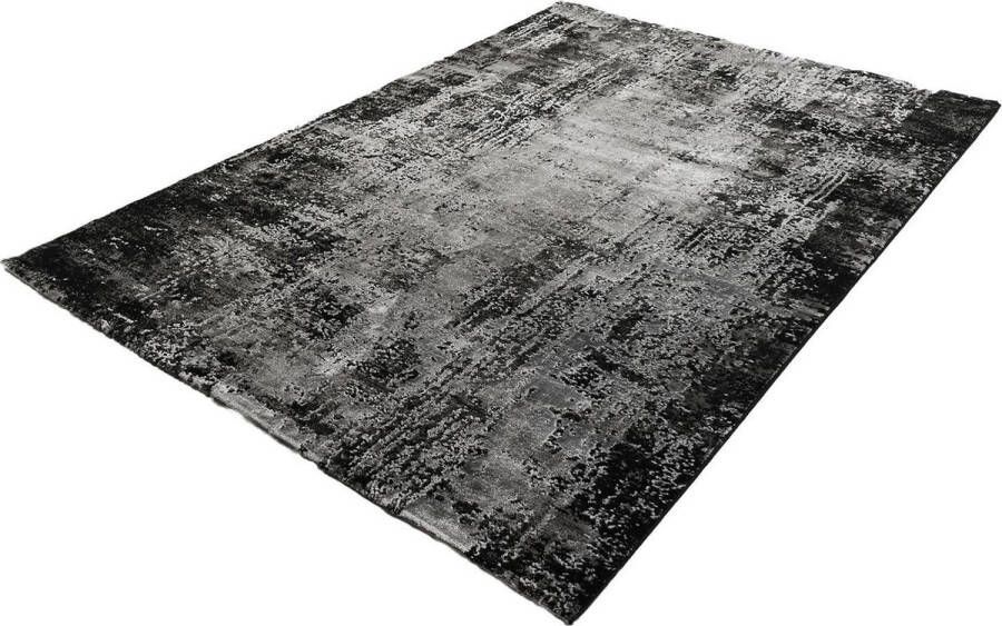 Merinos Vloerkleed Craft deluxe zwart grijs vintage-120 x 170 cm