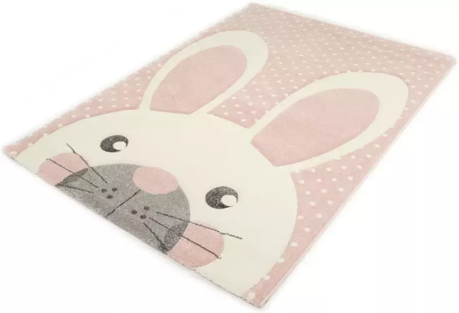 Merinos Vloerkleed Kinderkamer Konijntje Roze 120 x 170 cm