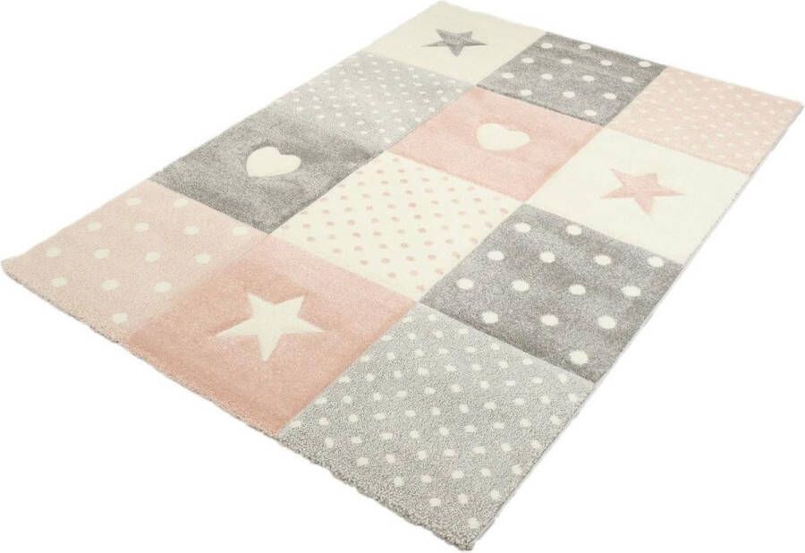 Merinos Vloerkleed Kinderkamer Pastel Kids 20339-255 Roze 160 x 230 cm