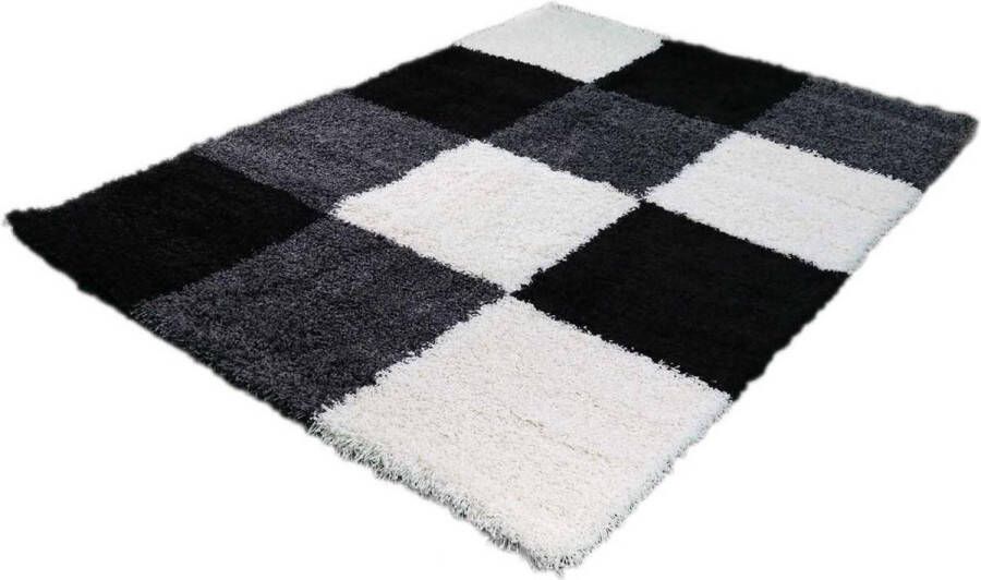 Merinos Vloerkleed Shaggy Plus 910 Grey Black 120x170 cm