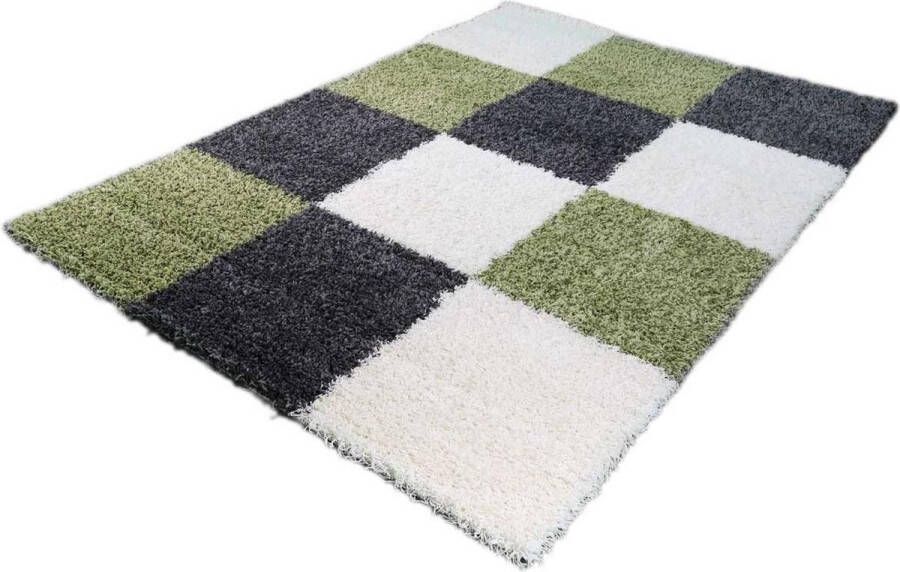 Merinos Vloerkleed Shaggy Plus 910 Grey Green 200x290 cm