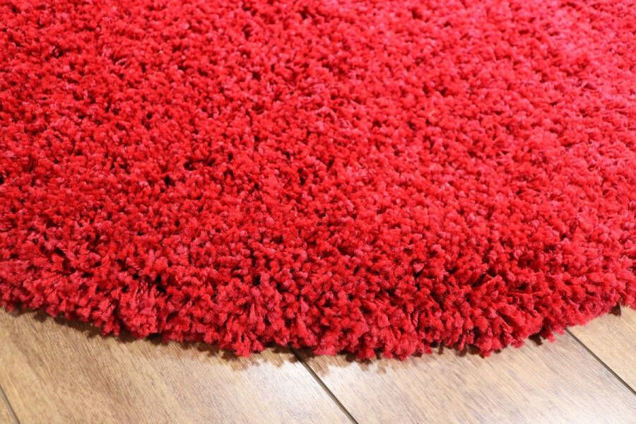 Merinos Vloerkleed Shaggy Plus 958 Red 200x200 cm-Round
