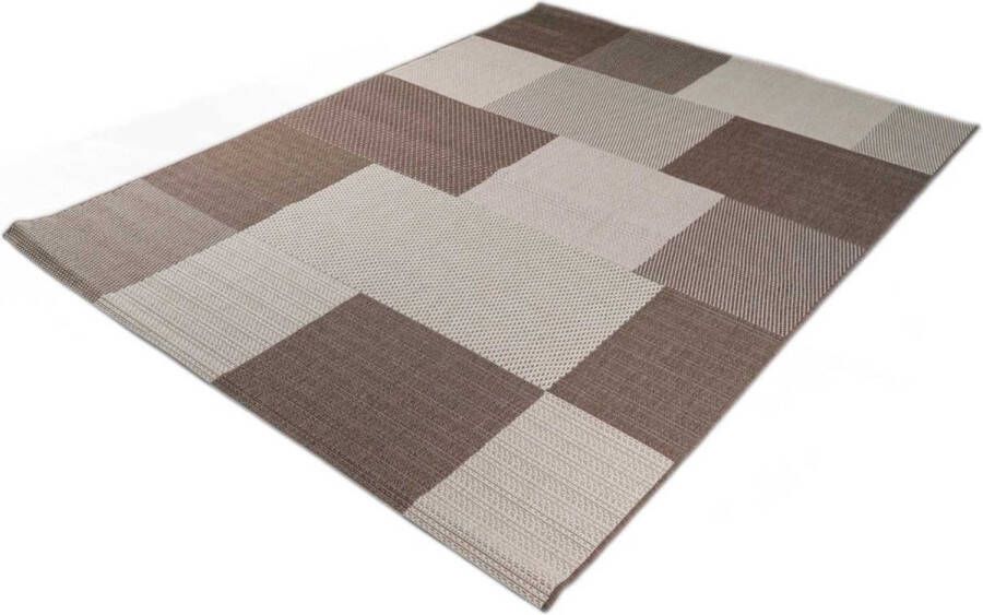 Merinos Vloerkleed Sisal Bruin Blokjes (In Outdoor) -160 x 220 cm