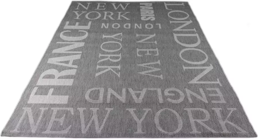 Merinos Vloerkleed Sisal Steden Grijs (In Outdoor)-200 x 280 cm