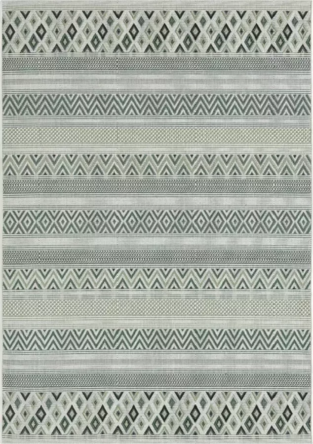 Merinos Vloerkleed Voor Binnen Buiten Groen Crème-80 x 150 cm