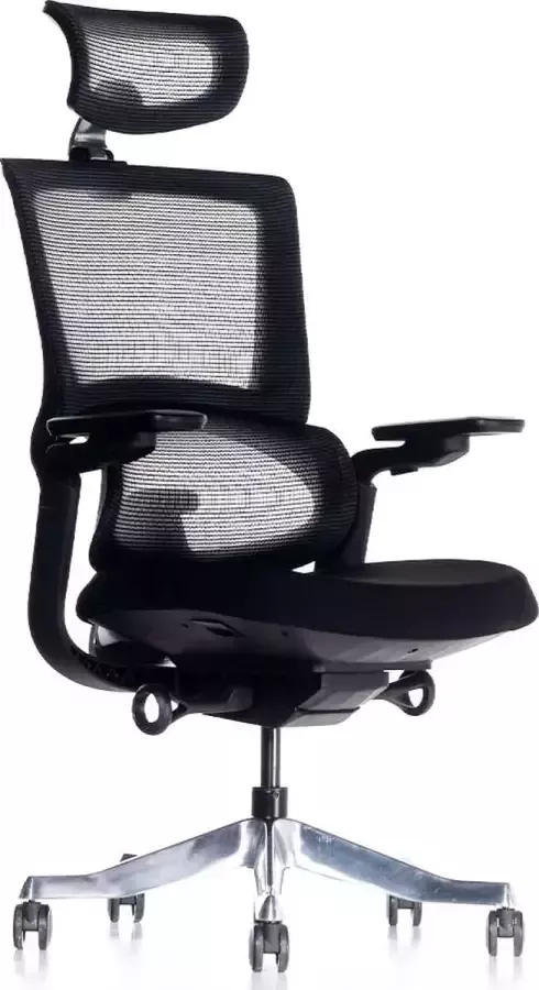 Meritosa Ergonomische Bureaustoel Volwassenen Verstelbaar Zwart aluminium - Foto 1